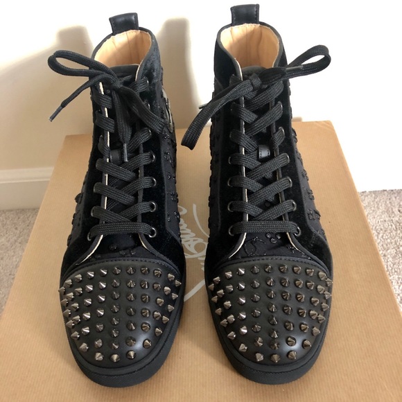 BRAND NEW CHRIS LOUIBOUTIN MEN BLK SNEAKERS - Picture 1 of 6